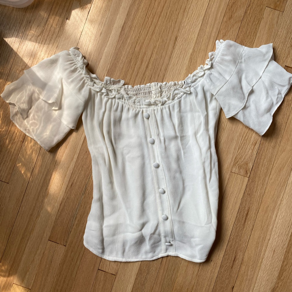 Reformation Leona Top in Ivory